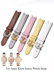 Soft Comfortable Genuine Cowhide Leather Watchbands for Anne Klein Series Concave Interface Waterproof Strap 12x6 14x8mm
