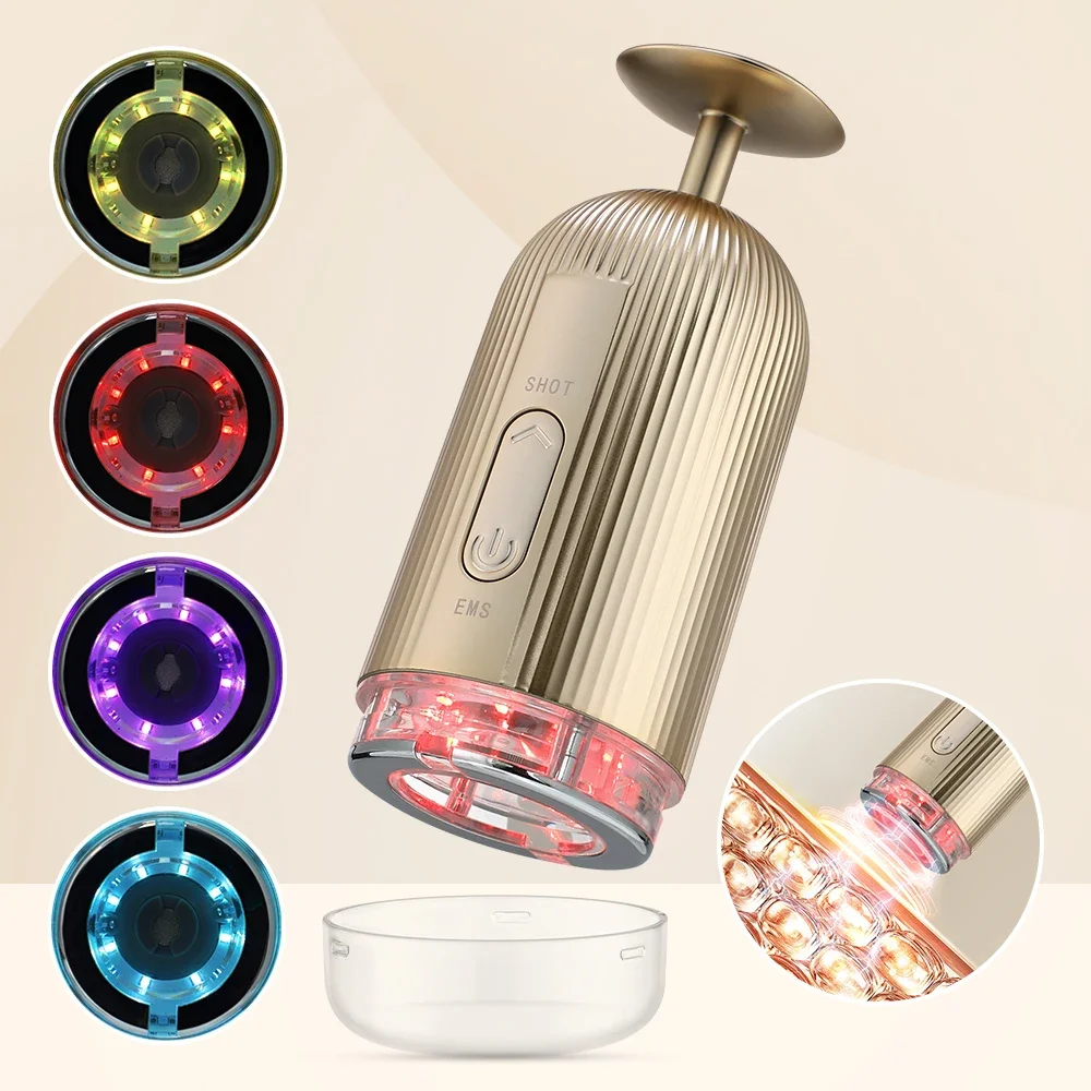 

Customizable Microcurrent Facial Slimming Massager Skin Tightening 4 Colors LED Light Vacuum Cupping EMS Face Lifting Facial