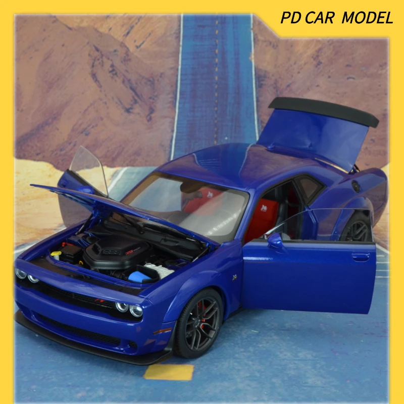 AUTOART Collectible 1:18 FOR  DODGE CHALLENGER  R/T SCAT PACK WIDEBODY 2022 BLUE Gift for friends and family