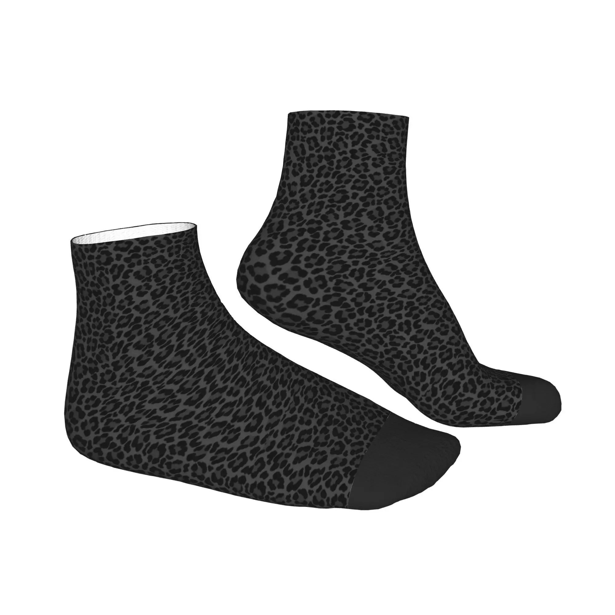 Alle Jahreszeiten schwarze Socken mit Leopardenmuster, Harajuku, schweißabsorbierende Sport-Mittelrohrsocken, weiche Hip-Hop-Strümpfe für Männer und Frauen
