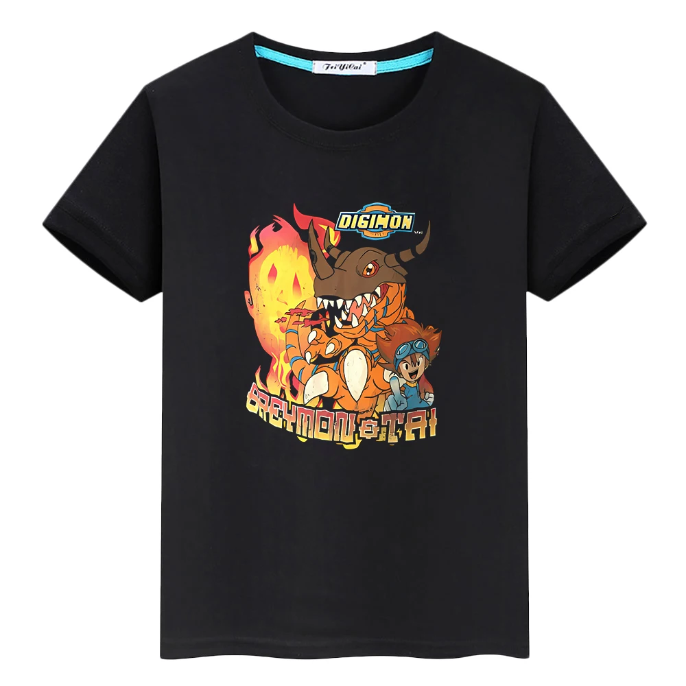 

Christmas digimon Print t shirt for kids boy 10years Kawaii 100%Cotton Cartoon Tops y2k anime Short pride tshirt girls clothes