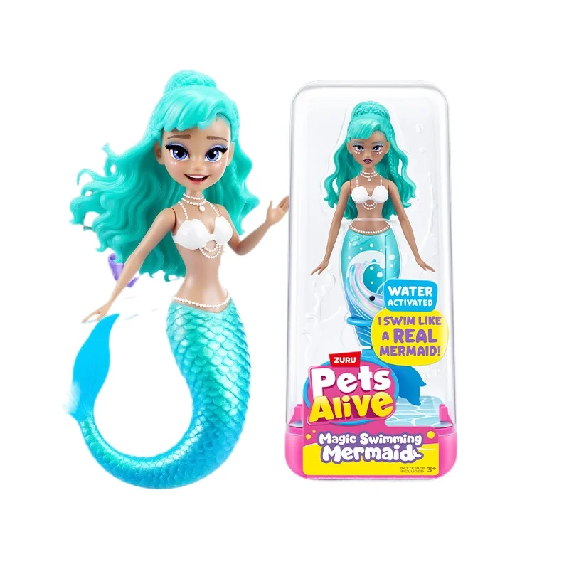 X4 Poupées Sirène À Remonter - 19 Cm - Nageuses Baignoire Piscine - Jouet Bain Sans Piles - Dès 3 Ans