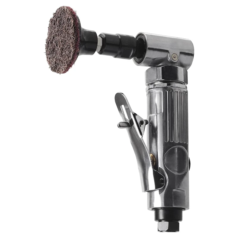Amoladora de troqueles neumática de 1/4 pulgadas, 20 discos de lijado, ángulo recto, mango ergonómico, amoladora de troqueles neumática de ángulo pulido