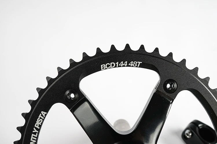 Ardently Fahrrad Hohl Integrierte Kurbelgarnitur FixeGear Kurbel 48T 165mm Spur Single Speed Fahrrad Kurbel Set BCD144mm Alumniun mit BB – Detail 7
