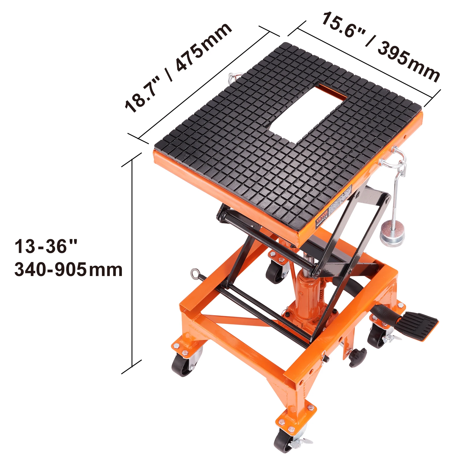 SucceBuy Motorfiets Lift 350/1100/1500 LBS Capaciteit Motorfiets Schaarlift Jack met Brede Dek & Veiligheidspin voor fietsen Motoren