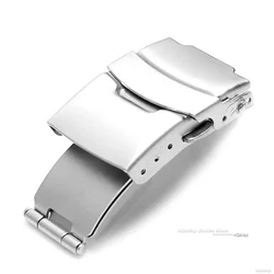 Double Safety Watch Clasp for Seiko 16mm 18mm 20mm 22mm 304 Stainless Steel Fold Buckle Diving Style Watch Band Accessories