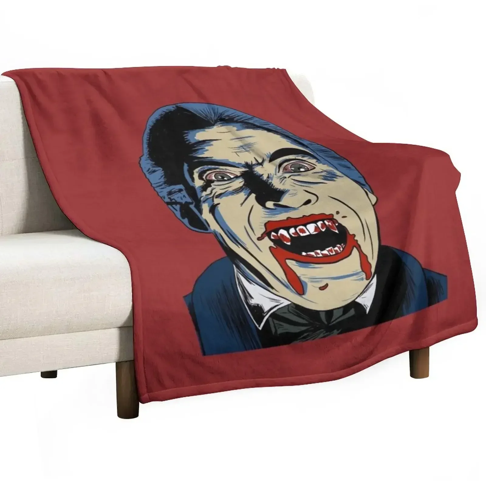 

Dracula - Christopher Lee Throw Blanket Softest Sofa Plush Bed linens Blankets