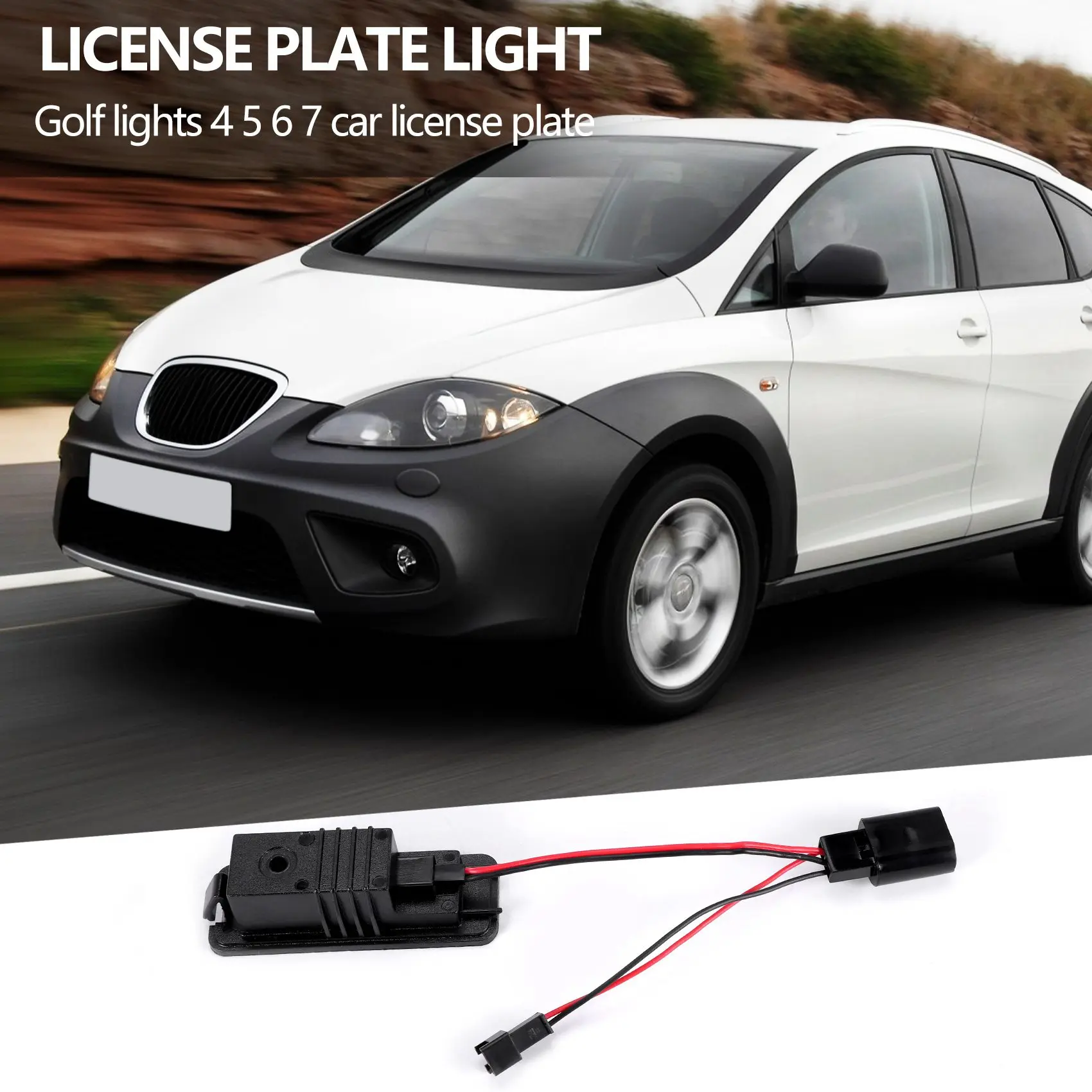 A13Z-2Pcs 12V Led Number License Plate Light Lamps For Golf 4 5 6 7 Car License Plate Lights Exterior Accessories view 3