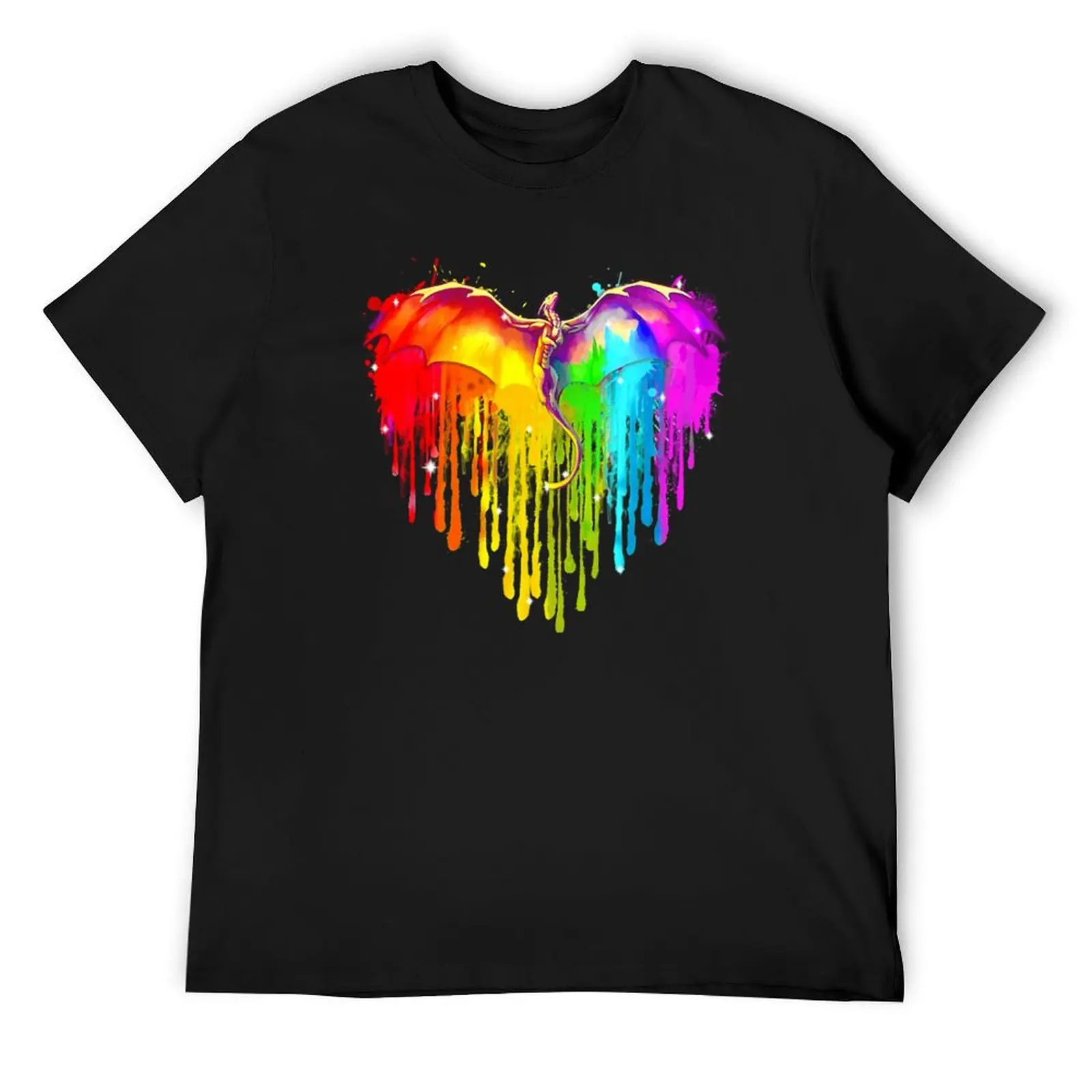 

Dragon Heart Watercolor T-Shirt custom shirt summer clothes new edition mens funny t shirts