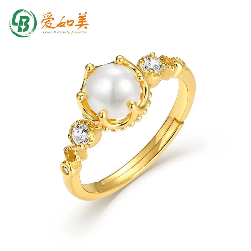 

New Natural Freshwater Pearl Ring for Women's Light Luxury High-end 18K Gold PT950 Platinum Silver Plated 7-layer Gold Ring
