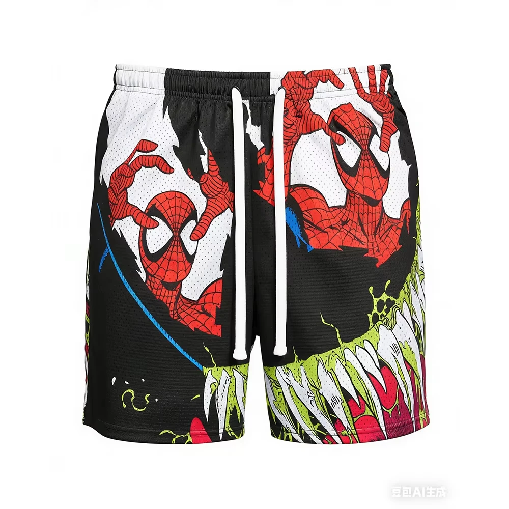 

Новые летние шорты с 3D принтом Venom The Amazing Spider-Man в стиле ретро, мужские повседневные шорты, дышащие, быстросохнущие спортивные шорты большого размера
