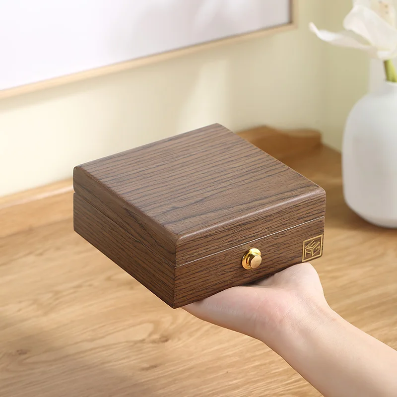 Casegrace Mini Magnetic Wooden Small Jewelry Box Storage Organizer Travel Wood Velvet Necklace Earring Ring Jewellery Case