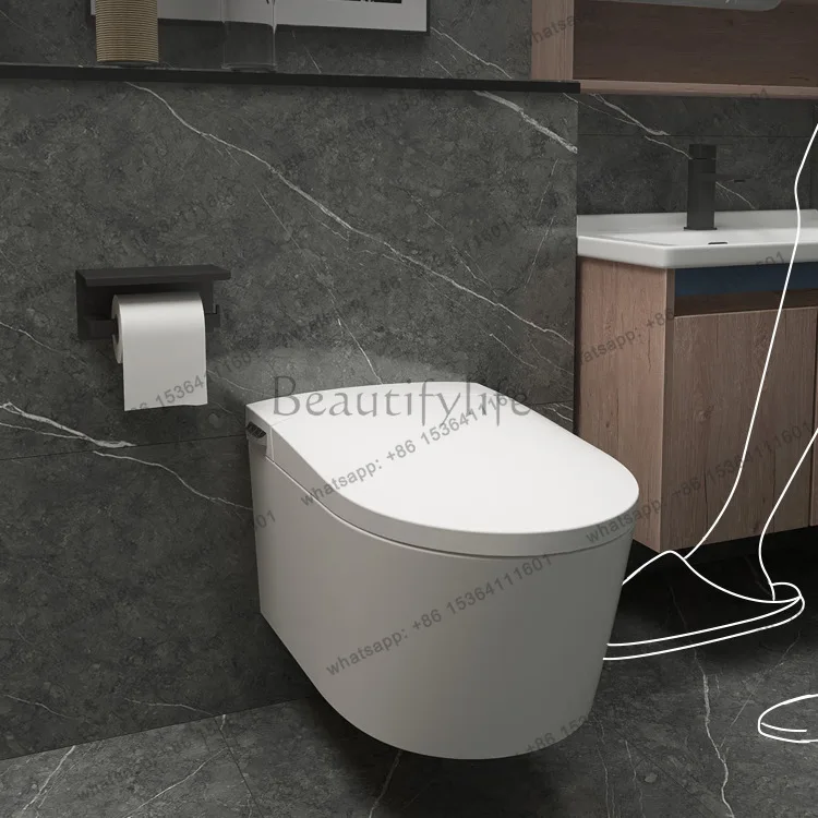Smart toilet siphon automatic flip wall row wall toilet remote control
