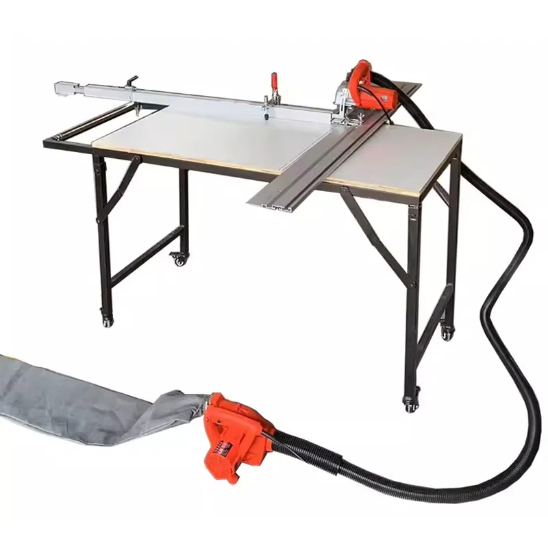1M Track/1.4M Track Multi-Function Woodworking Track Saw Folding Table Saw for Marble/Wood Cutting Extendable Fence