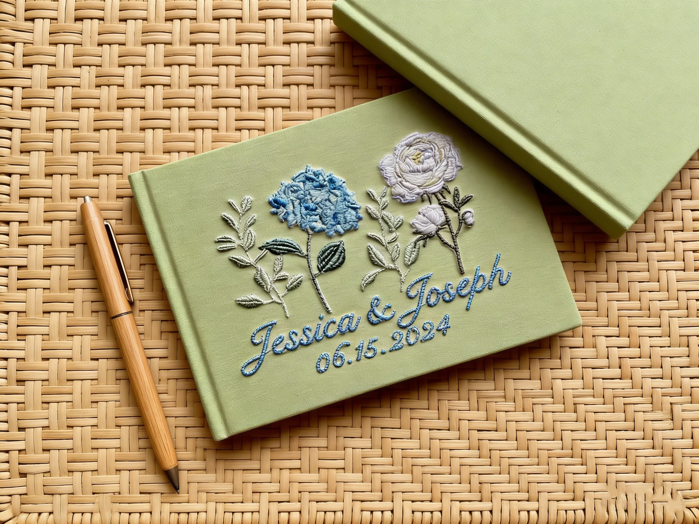 

Personalized Wedding Guest Book "Let The Adventure Begins" | Gold Foil Sign In Book | Boho Forest Destination Wedding Photo Albu