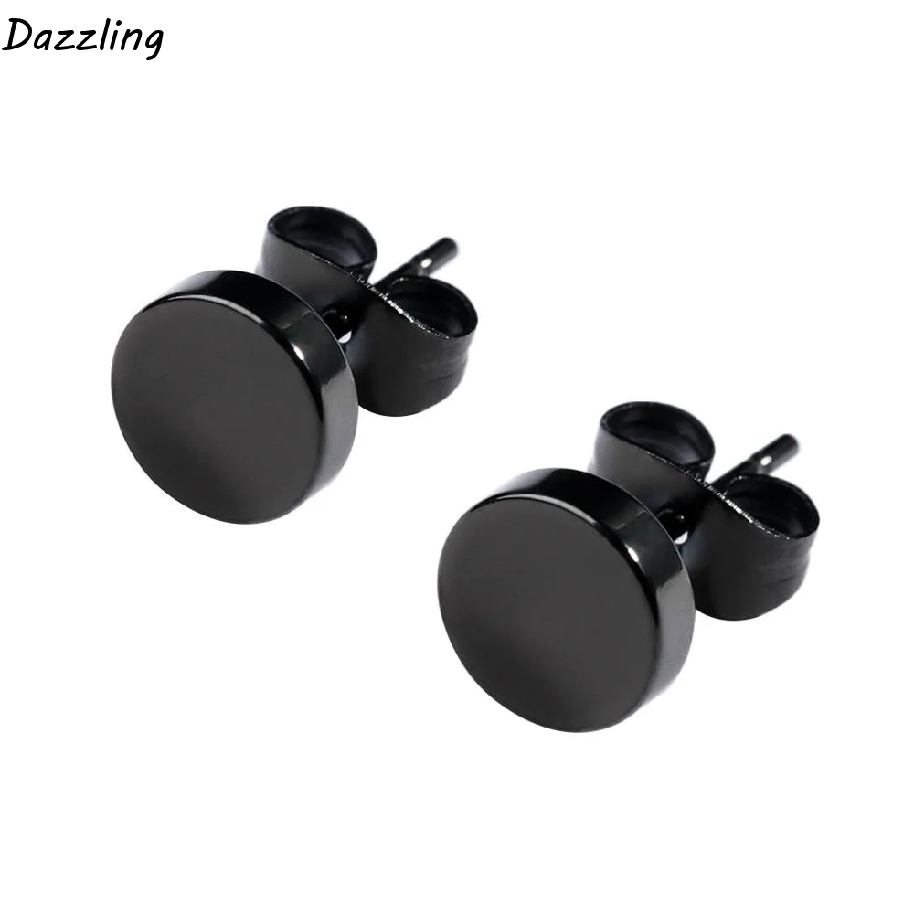 

Fashion Hot Sale with Butterfly Clasp Push for Gift Black Stainless Steel for Women Men Earrings Ear Studs Earrings
