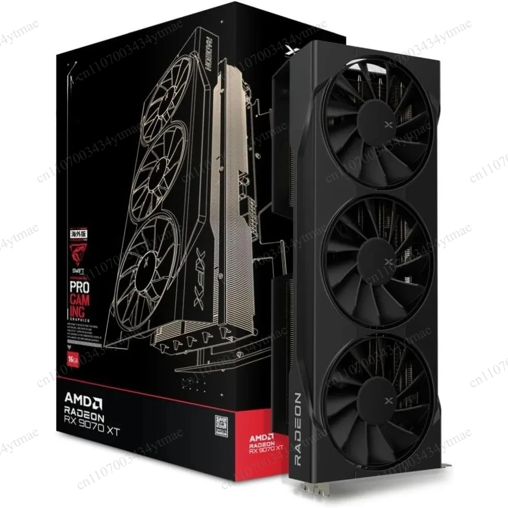 RX 9070 XT Triple‑Fan Gaming Graphics Card,16GB GDDR6 HDMI 3‑DP Ports Desktop PC Gaming Video Card