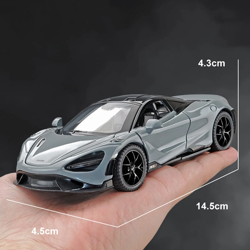 1:32 Mcleren 765lt Simulation Car Model Metal Diecasts & Toy Vehicles Alloy Decoration Sound Light Metal Man Kids Gift Boy Toy