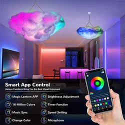 3D Cloud Lightning Light Smart Music Sync APP Control With Bluetooth LED Lamp Multicolor Thunder Clouds Night Light Home Decor