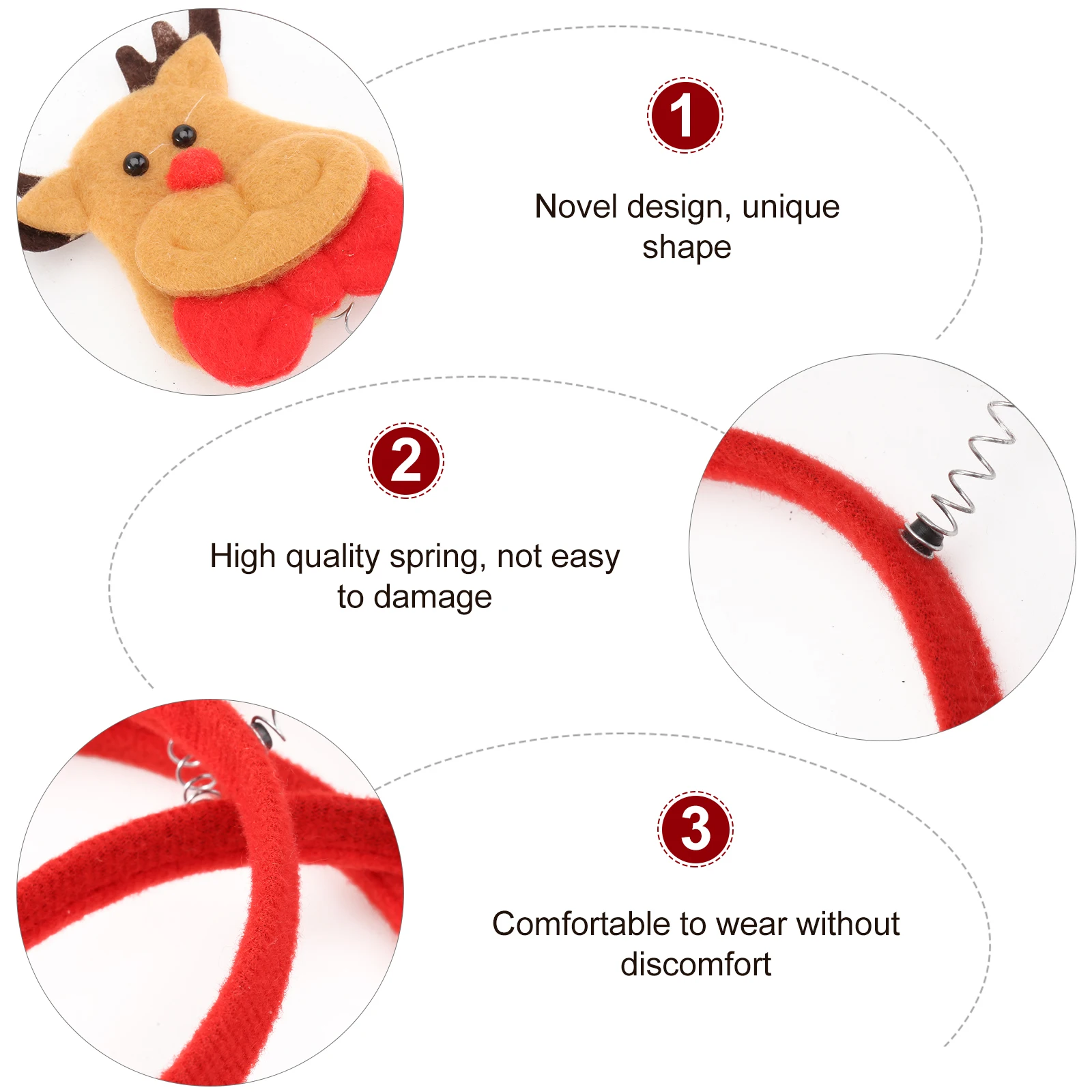 

9pcs Christmas Hair Bands Lightweight Non-Fading Comfortable Party Headwear For Adults Kids Creative Fun Gift Decoration