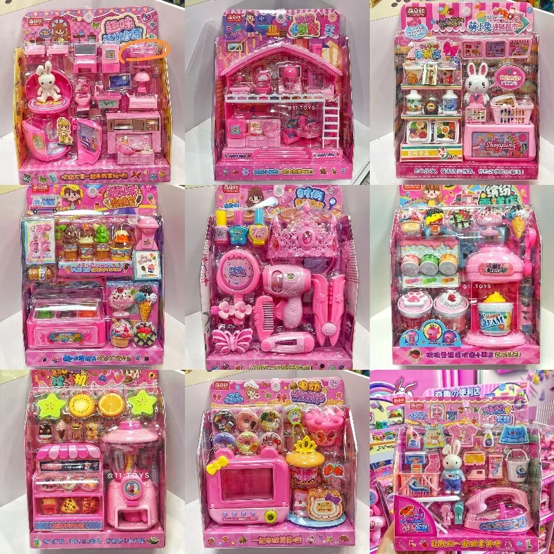 Nuevos juguetes para jugar a las casitas para niños, Mini olla arrocera de simulación, pastel de Donut, compras, caja registradora, experiencia de supermercado, juguetes divertidos, regalos