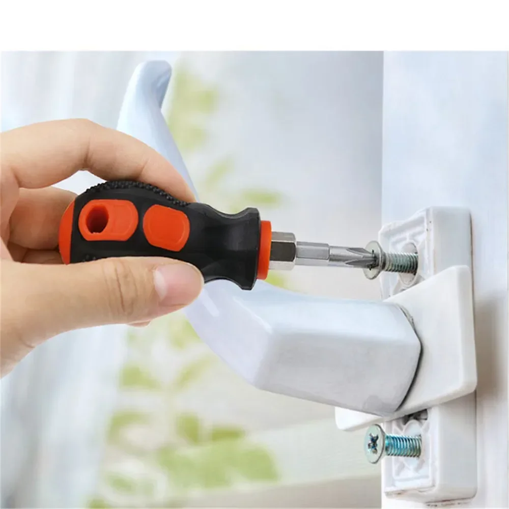 Nützlicher Phillips/Schlitz/Dual-Purpose ohne/mit magnetischem Schraubendreher, tragbares Mini-Handwerkzeug mit kurzem Griff, passend für Demontage/Reparatur – Detail 2