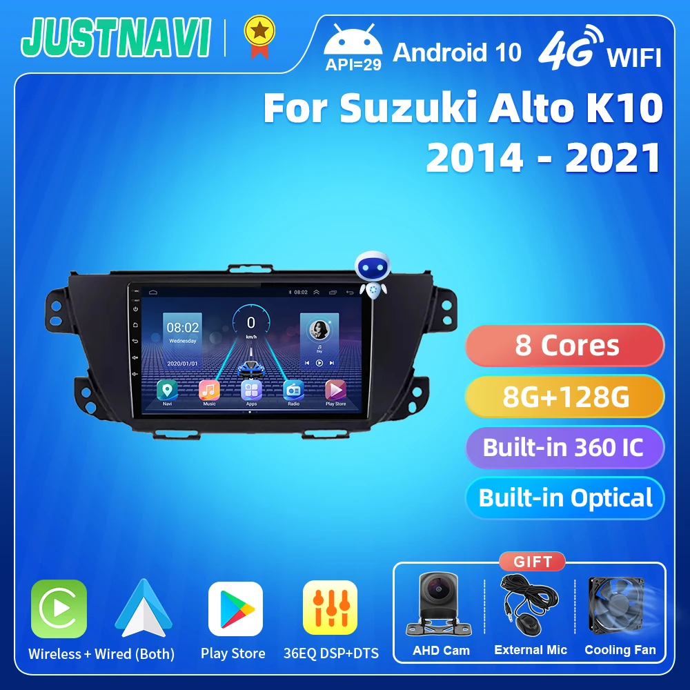 

JUSTNAVI QT5 автомобильный радиоприемник для Suzuki Alto K10 2014 - 2021 стерео GPS Видео Android Muitidedia плеер авторадио навигатор BT