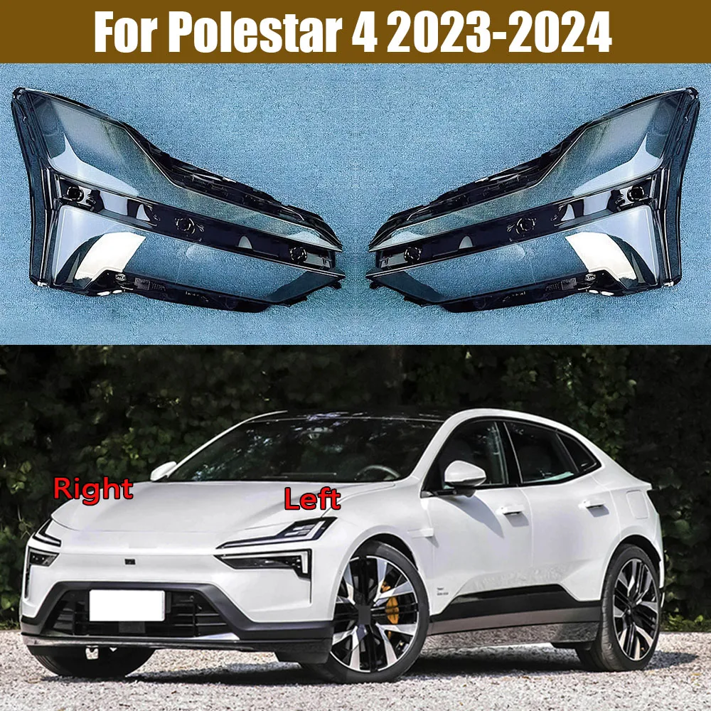 For Polestar 4 2023 2024 Front Headlamp Cover Transparent Mask Lamp Shade Headlight Shell Lens Auto Replacement Parts