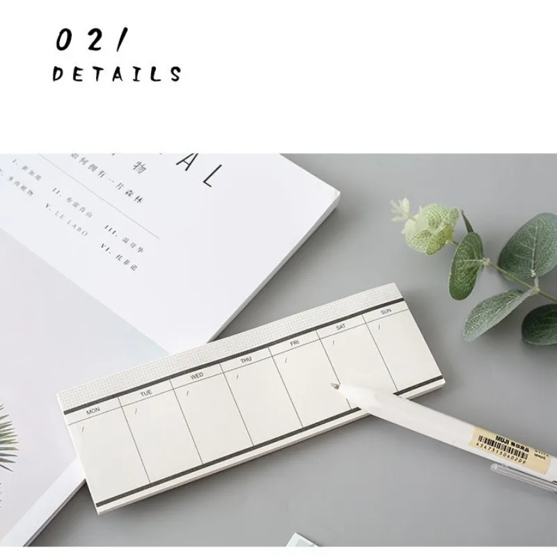 50sheets Simple Business Schedule Planner Memo Pad Can Tear Memo Month Plan Weekly Plan Memo Pad Notebook