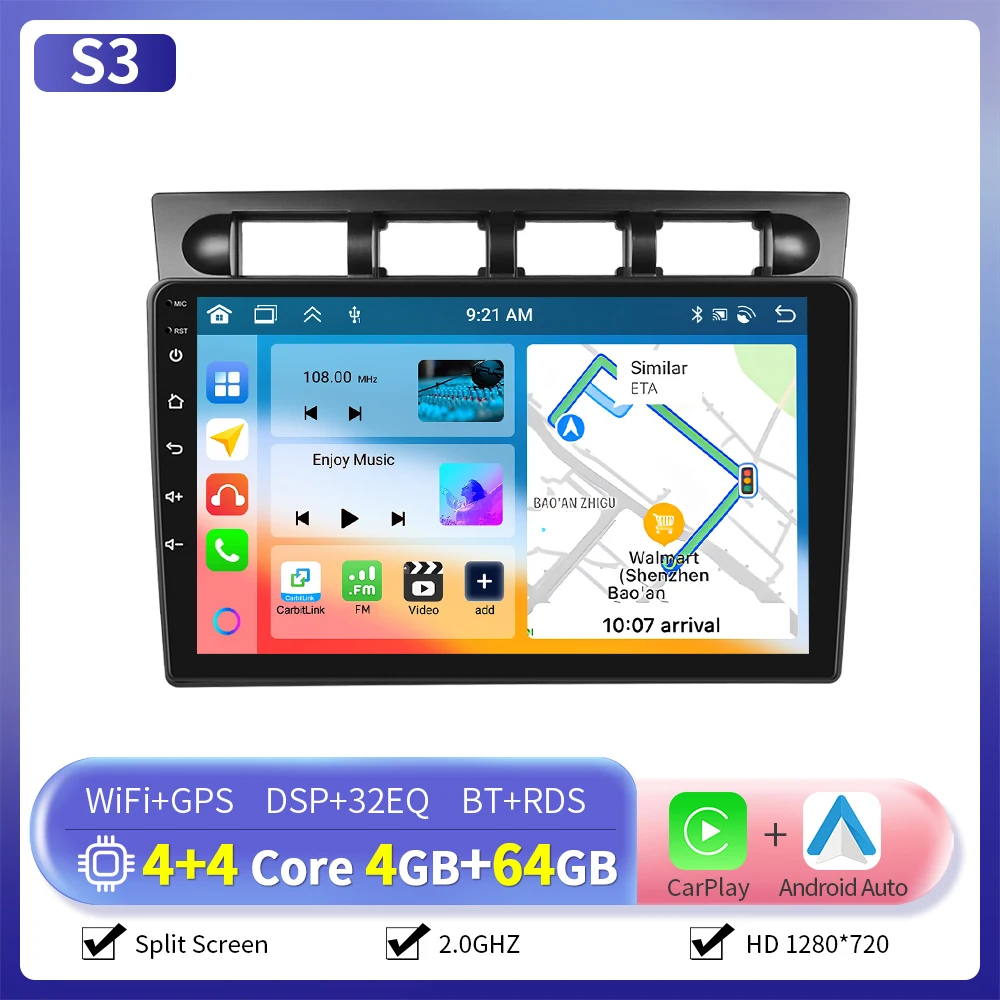 Camecho Autoradio Voor Kia Morning/Picanto 2007/EURO STAR 2001-2011 CarPlay Android Auto Intelligente systemen GPS Stereo