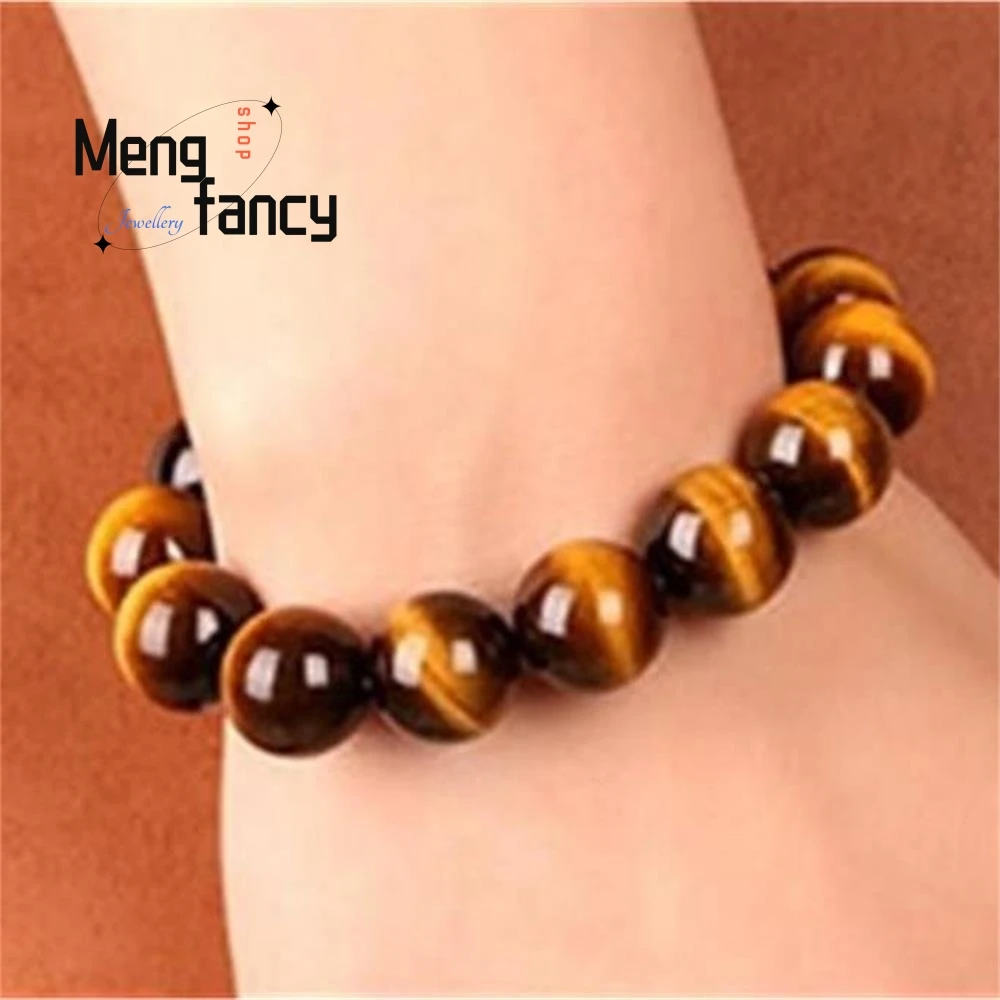 Natural Tiger Eye Stone Buddha Beads Bangle Charms Luxury Bracalet Fashion Couple Personalized Men Women Holiday Gifts Jewelry