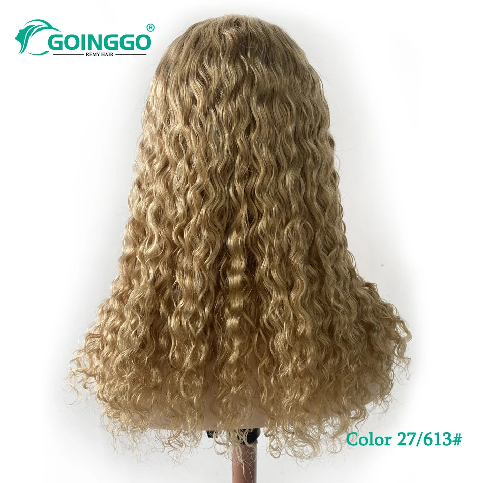 U Part Curly Human Hair Wig for Women, Wavy Blonde Wig, U Shape Wig for Women, 180 Density, Machine Made