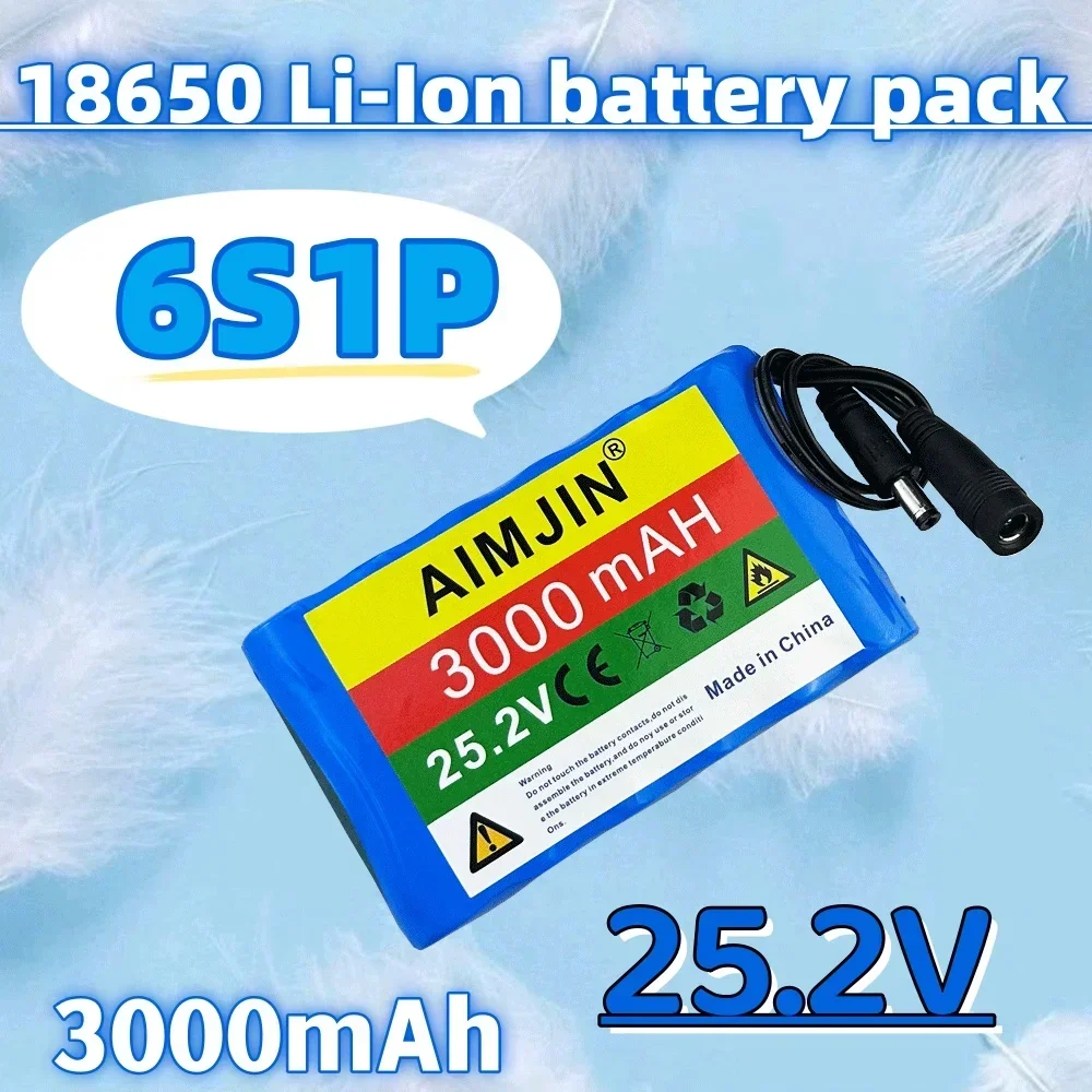 

New 6S1P 25.2V 3000mAh 18650 Li-Ion battery pack lithium batteries for electric motor bicycle ebike sccooter toys drill