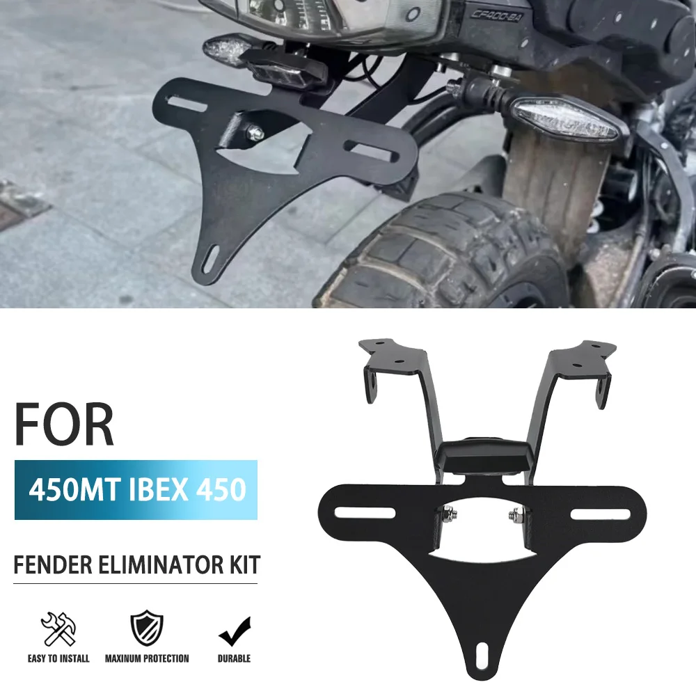 

For CFMOTO 450MT IBEX 450 MT 450 2024 2025 2026 License Plate Holder Motorcycle Tail Tidy Fender Eliminator Bracket LED Light