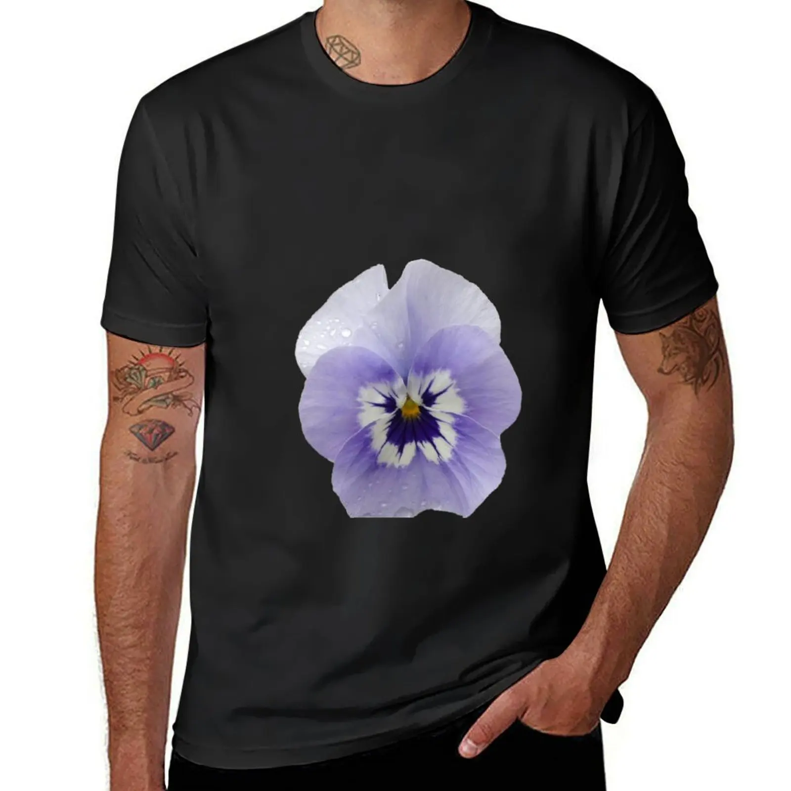 Purple Pansy T-Shirt plus size tops summer clothes plus sizes quick-drying t shirts for men cotton