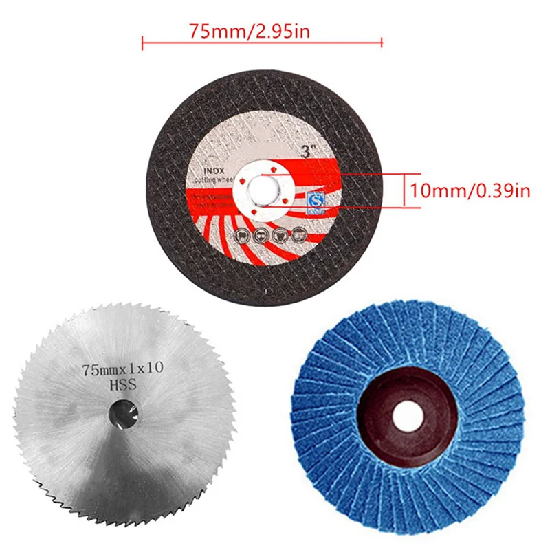 

EYFL-25Pcs 75Mm Cutting Disc For 10Mm Bore Angle Grinder Metal Circular Saw Blade Flat Flap Grinding Wheel Sanding Pads Tool