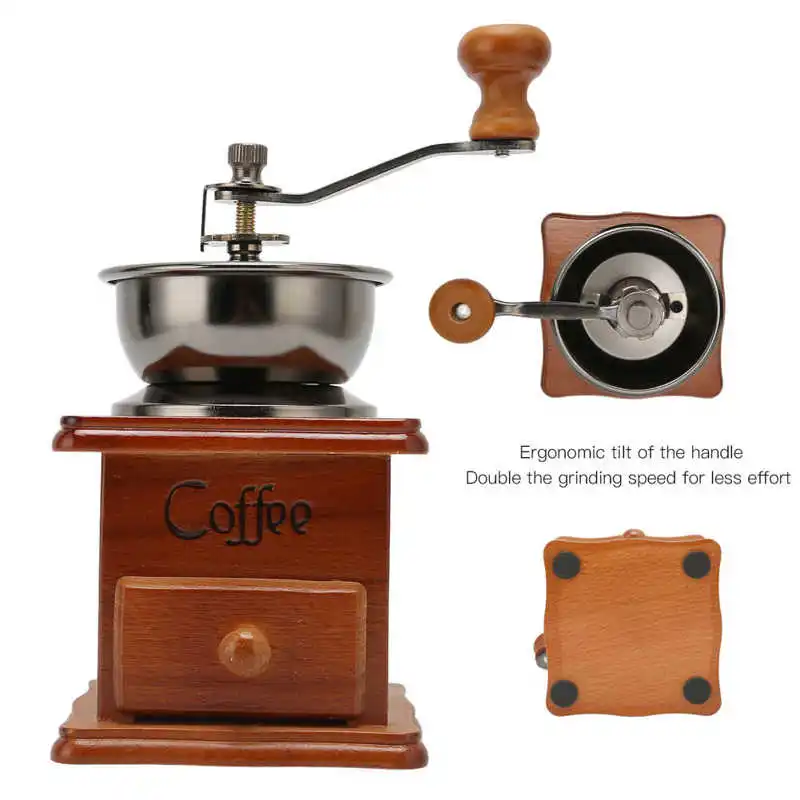 Manual Coffee Bean Grinder Vintage Style Hand Coffee Mill Grinder for Home Coffee Shop Milk Tea Shop cafe coffee mill