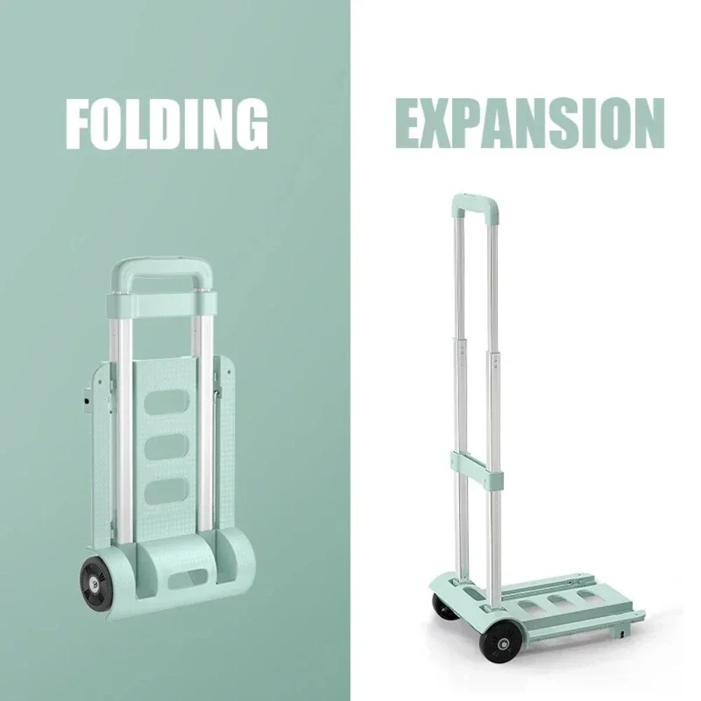 Folding Hand Trolley Handling Heavy Objects Folding Hand Truck Lightweight Dolly Moving Trailers Portable Simple Luggage Cart