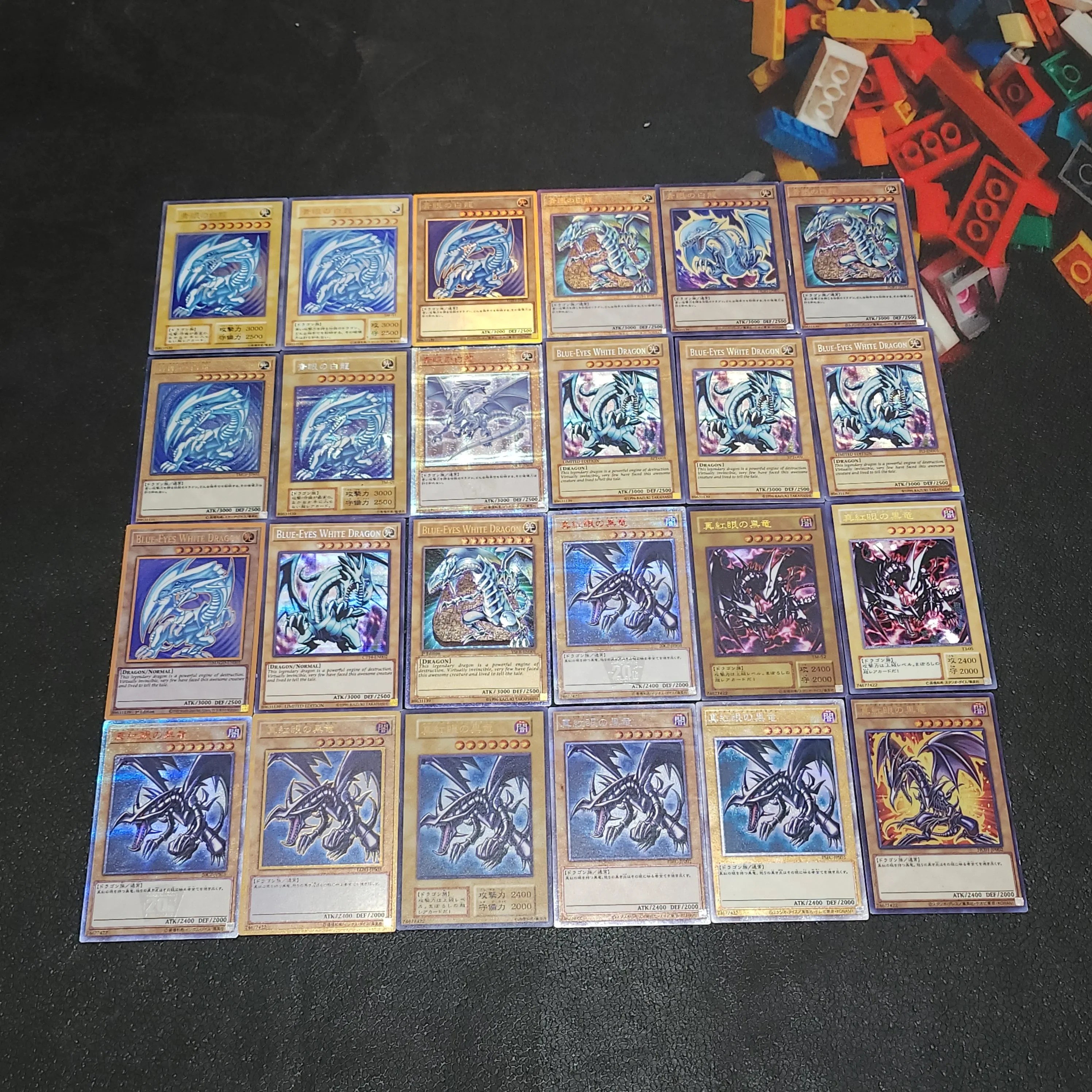 Yu-Gi-Oh-Cartes de jeu de dessin animé pour enfants, Dragon blanc, Yeux rouges, Dragon noir, Yeux bleus, Anime, Collection de jouets, Cadeau non