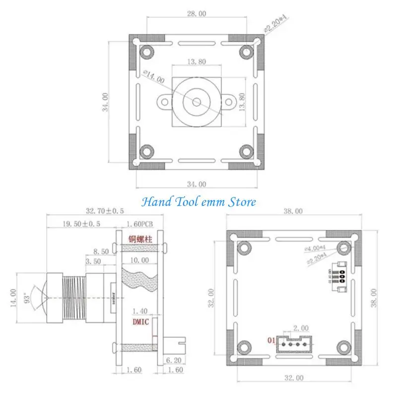 H37F 4K USB Camera Module With Builts In Microphones IMX378(1/2.3inch) Chipset