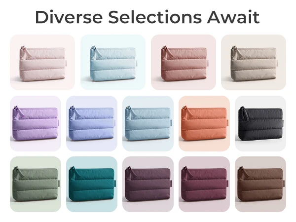 BAGSMART Puffy Kosmetiktasche, klein, geräumig, wasserabweisend, Make-up-Organizer, Reisetasche für Hautpflege und Elektronik, für den täglichen Gebrauch – Detail 12
