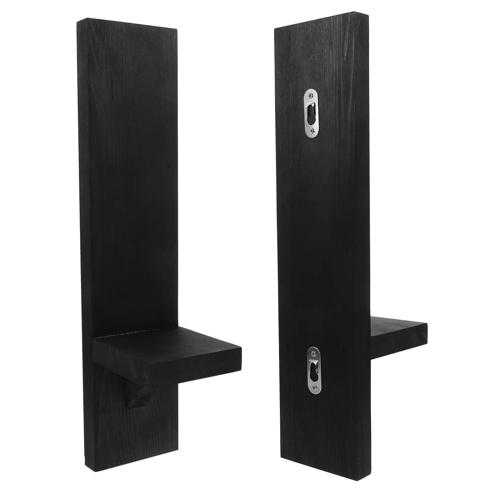 2 pezzi supporto da parete rustico nero applique da fattoria in legno regolabile decorazioni per la casa tealight votivo matrimonio