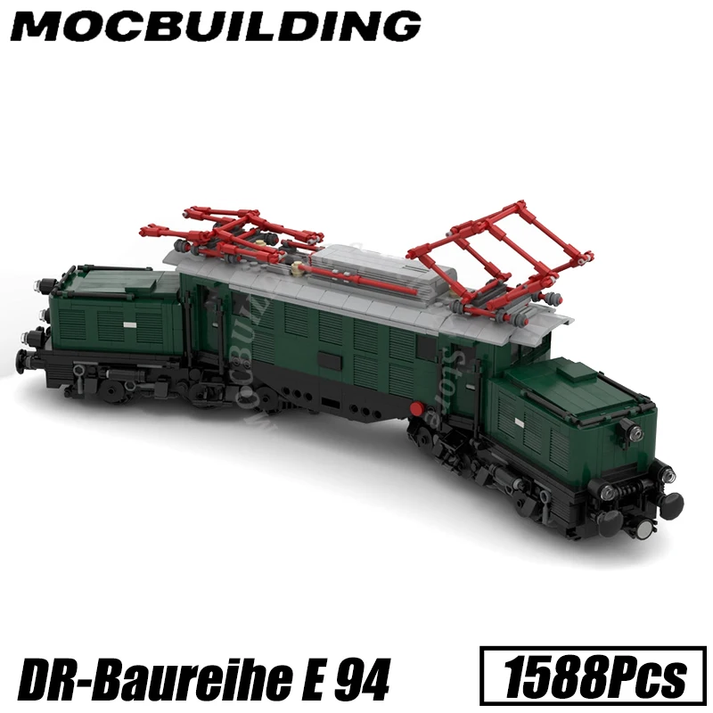 HSB Steam Engine Motorized Locomotive Train Display Model DR-Baureihe E 94 MOC Building Blocks Bricks Construction Toys Gifts