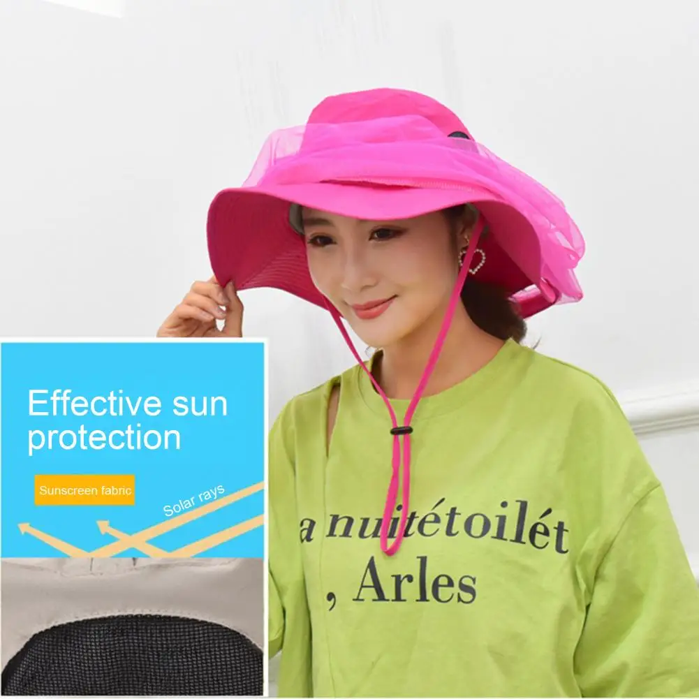 Mosquito Net Hat Bug Cap UPF 50+ Sun with Hidden Netting Outdoors for Women and Men