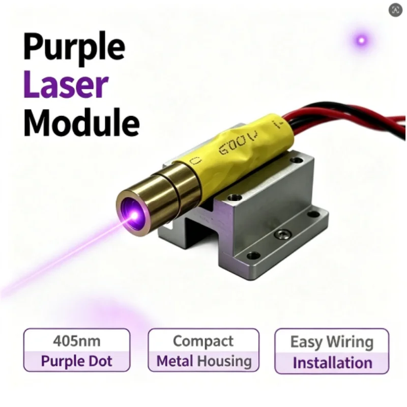 405nm 10mw Blue-violet light Point laser module with adjustable focal length, purple laser 8mm diameter