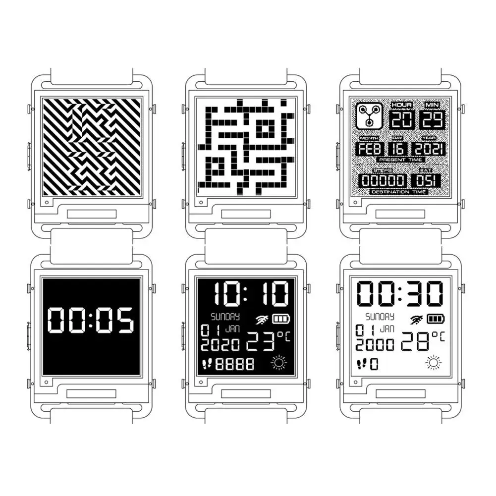 ESP32 Open Source V2.0 Regalo E-ink Display Smart Watch Display Potenza Ultra-low 2025 200x200 Orologio Schermo elettronico Smart S5M1