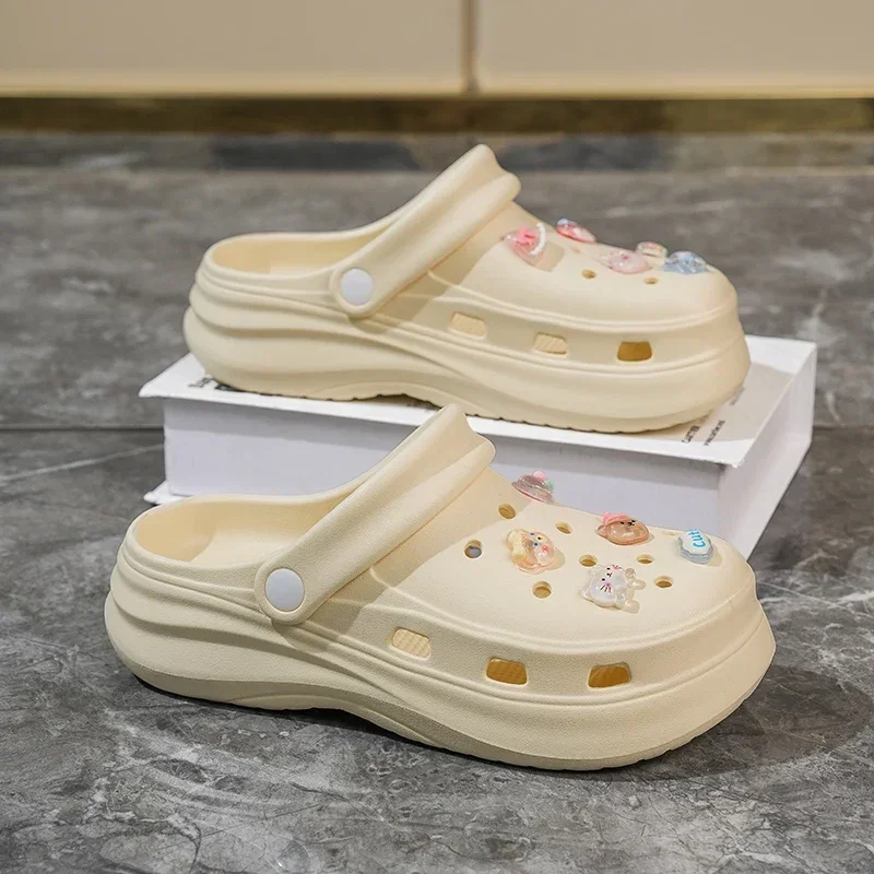 Summer Fashion Women Thick Platform Clogs Height Boost Non-slip Beach Slippers
