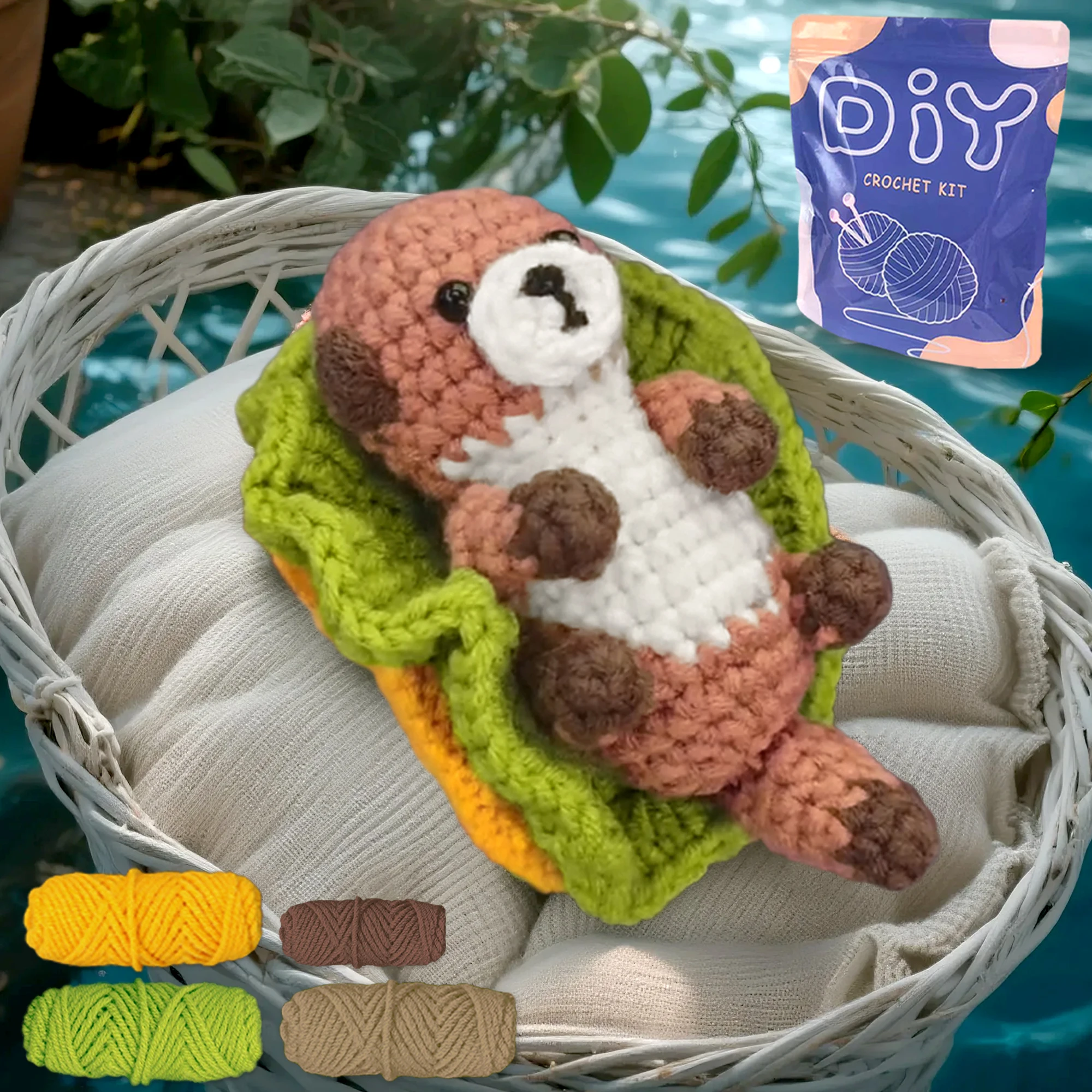 YAMAXIN Otter-Häkelnadel-DIY-Set für Anfänger, einfaches Bastelwerkzeug-Set, Kunst und Handwerk, Stricken, anfängerfreundlich