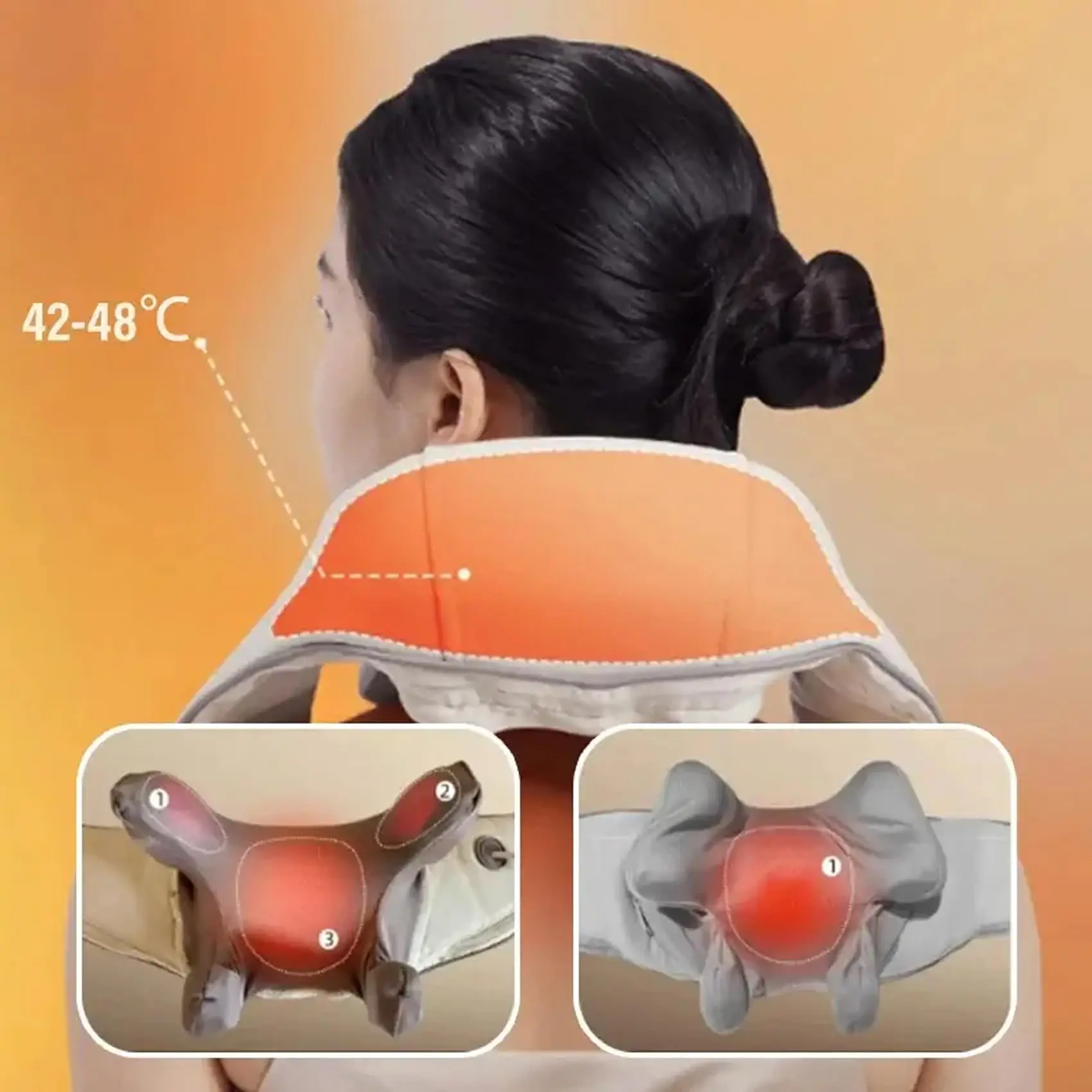 Electrical Shiatsu Back Neck Shoulder Body Massager Simulate Human Hand Grasping and Kneading Pain Relief Deep Tissue