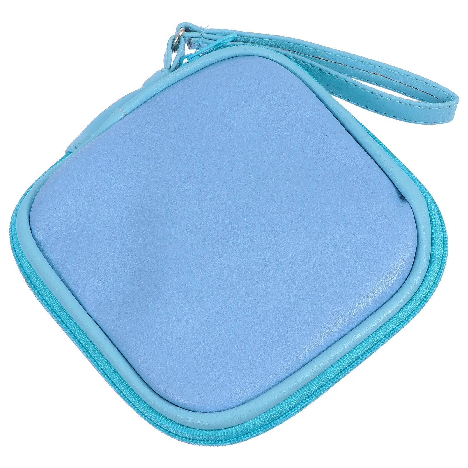 

PU Headphone Storage Bag Shockproof Portable Case for Earphones Cables Cards USB Drives Keys Coins Blue Electronic ganizer